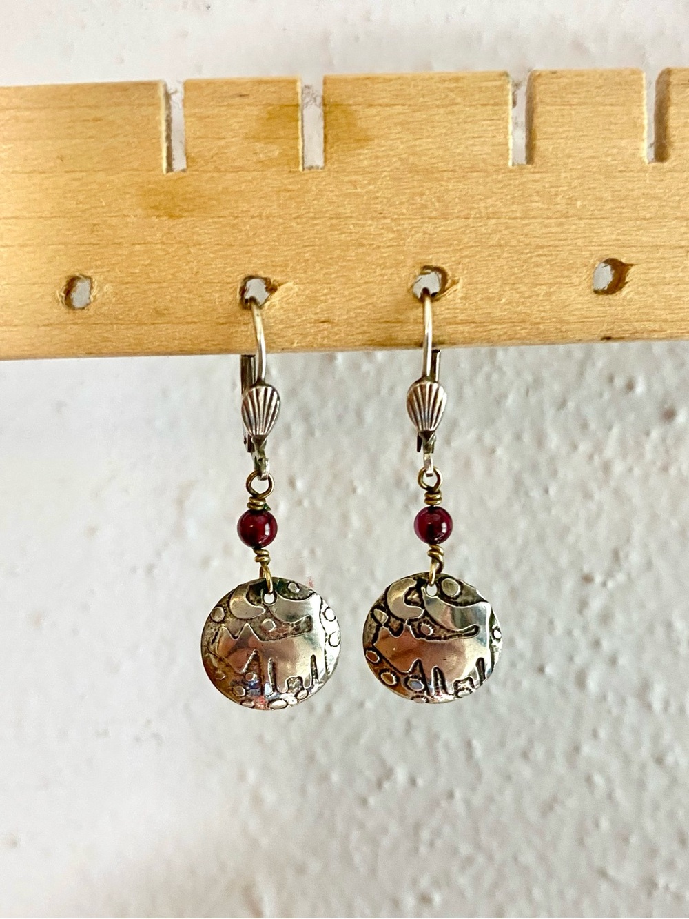 Vintage sterling silver dangle beaded earrings